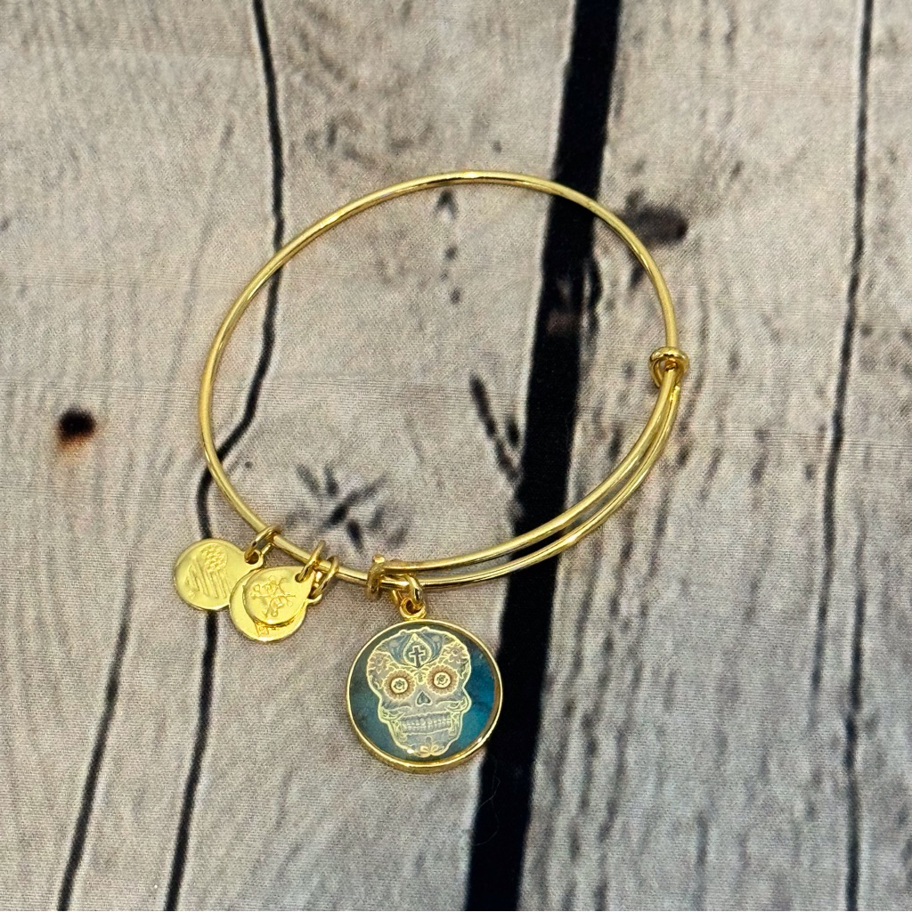 Alex And Ani Skeleton Gold Bangle Bracelet